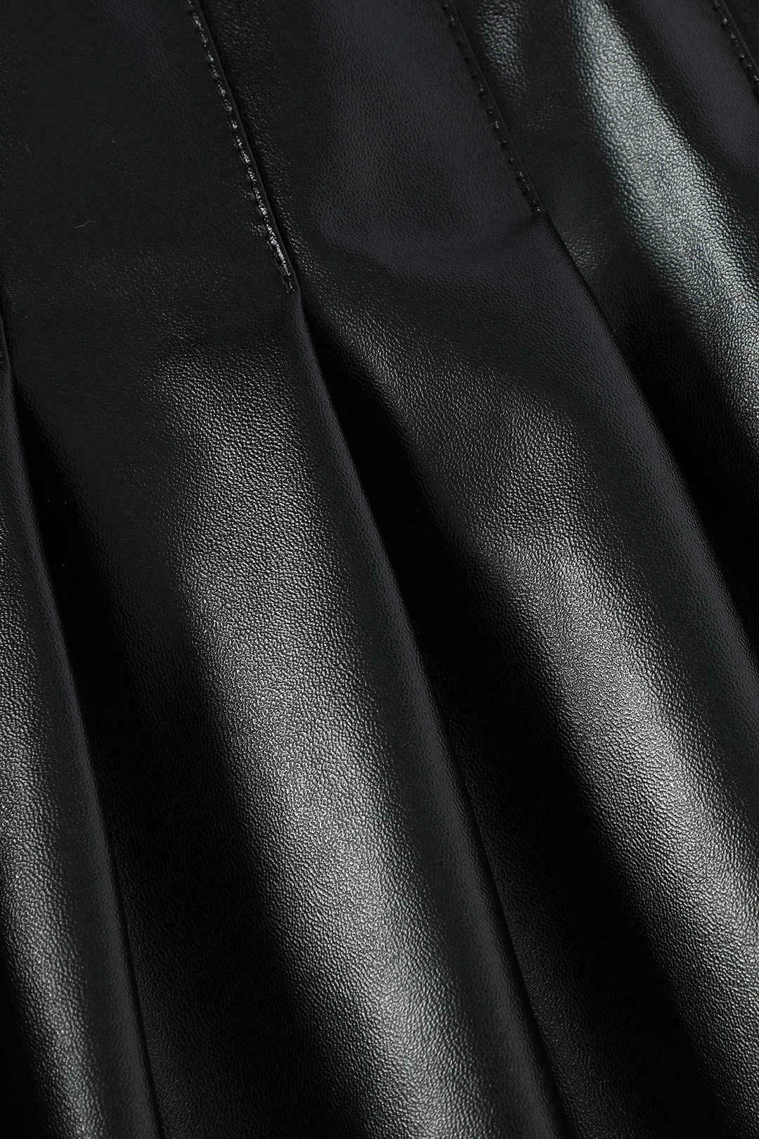 Y2K Aesthetic Faux Leather Pleated Mini Skirt for Women - Coquette Style Grunge Fashion Outfit