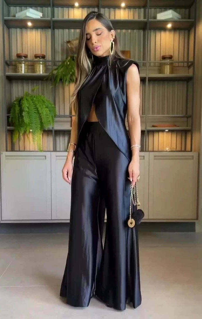Y2K Aesthetic Flared Suit Set - Coquette & Grunge Style Two-Piece Outfit for Women