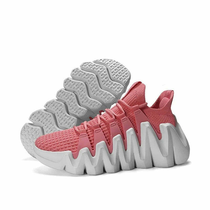 Y2K Aesthetic Flexi Run Mesh Sneakers - Coquette & Grunge Style Cute Tops for Women