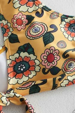 Y2K Aesthetic Floral Bikini Set with Unique Knot Detail