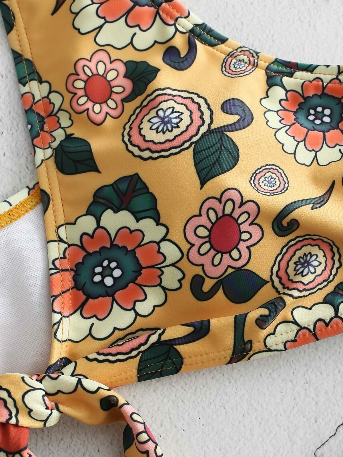 Y2K Aesthetic Floral Bikini Set with Unique Knot Detail