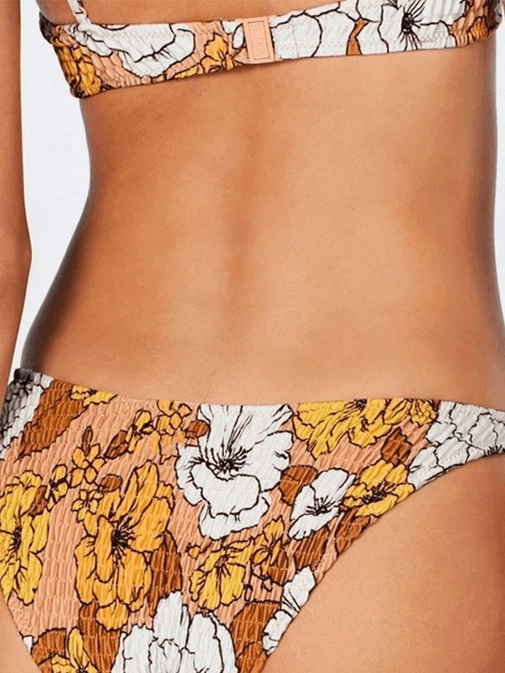Y2K Aesthetic Floral Print Smocked Bikini Set - Vintage-inspired Swimwear for Trendy Women