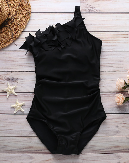 Y2K Aesthetic Flounced One-Shoulder Bikini - Coquette Grunge Pastel Goth