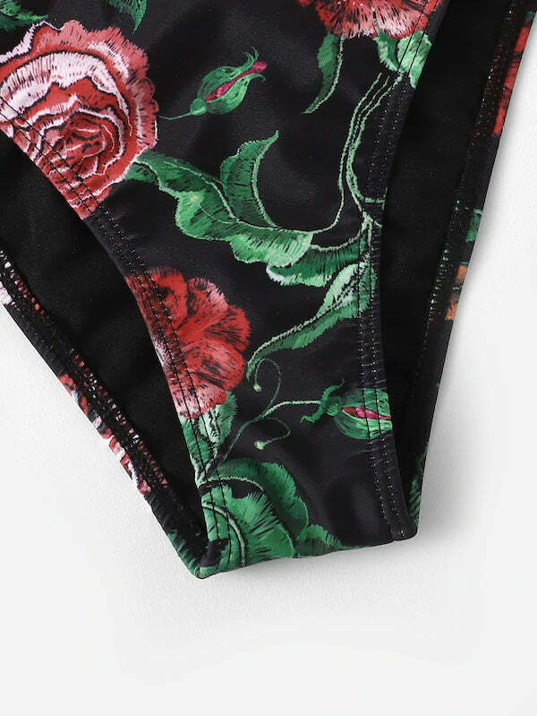 Y2K Aesthetic Flower String Bikini Set for Niche Women Fashion