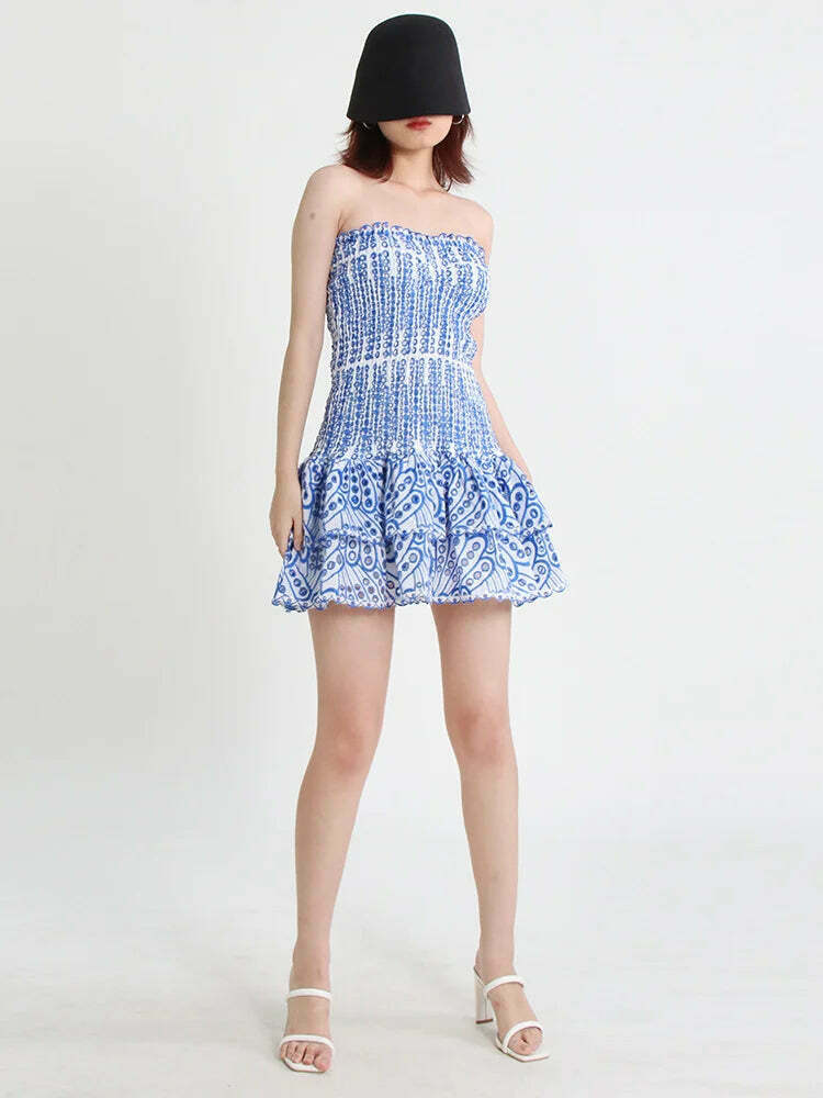 Y2K Aesthetic Forever Flourish Mini Dress - Coquette Style Strapless Fashion Statement