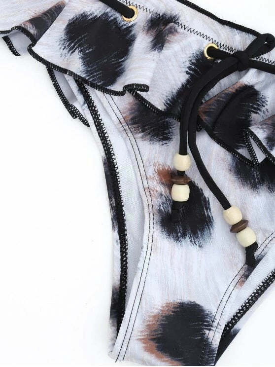 Y2K Aesthetic Frilled Halter Bikini Set - Trendy Women's Fashion