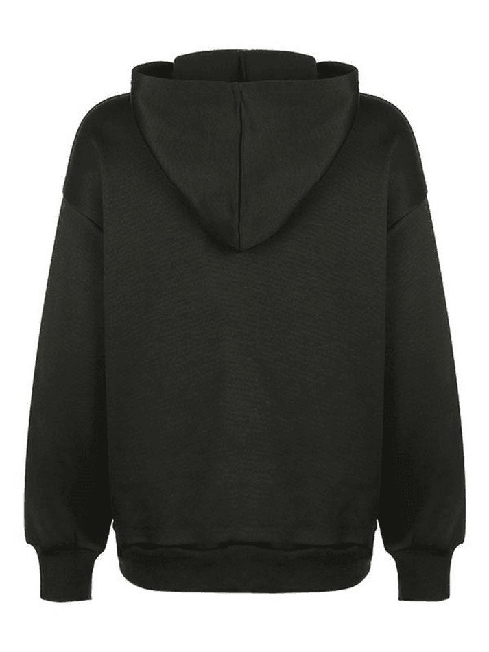 Y2K Aesthetic Front Zip Printed Hoodie - Coquette Grunge Fashion with Pastel Goth Vibes