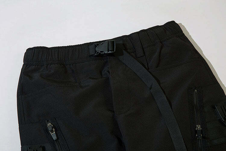 Y2K Aesthetic Future-Tech Cargo Joggers - Cyberpunk Style for Women