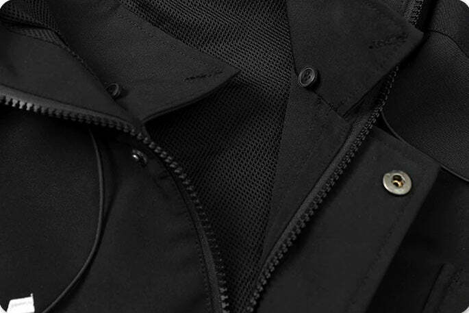 Y2K Aesthetic Futuristic Utility Cargo Jacket for Niche Women Fashion