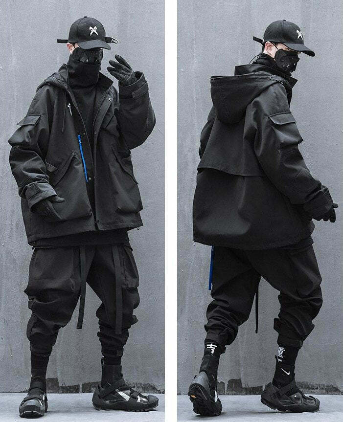Y2K Aesthetic Futuristic Utility Cargo Jacket for Niche Women Fashion