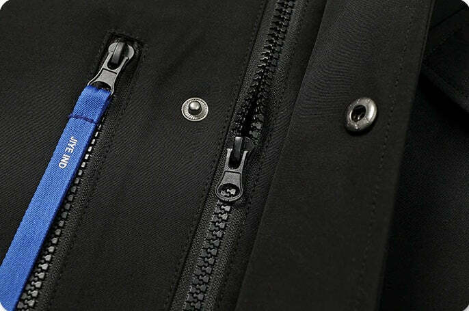 Y2K Aesthetic Futuristic Utility Cargo Jacket for Niche Women Fashion