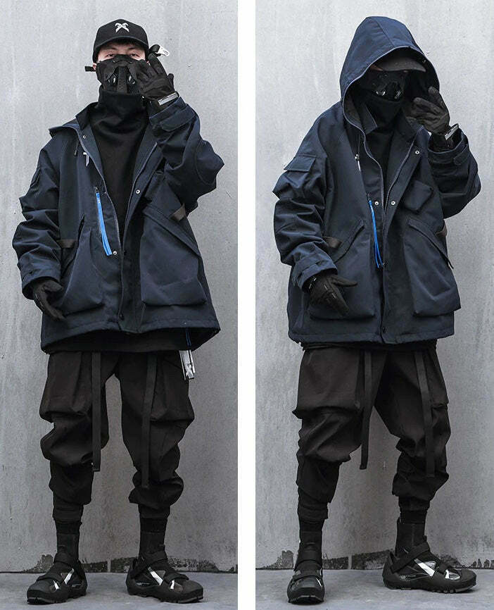 Y2K Aesthetic Futuristic Utility Cargo Jacket for Niche Women Fashion
