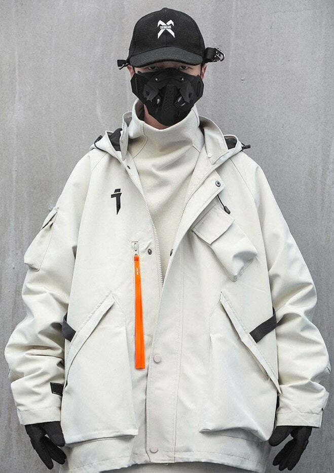 Y2K Aesthetic Futuristic Utility Cargo Jacket for Niche Women Fashion