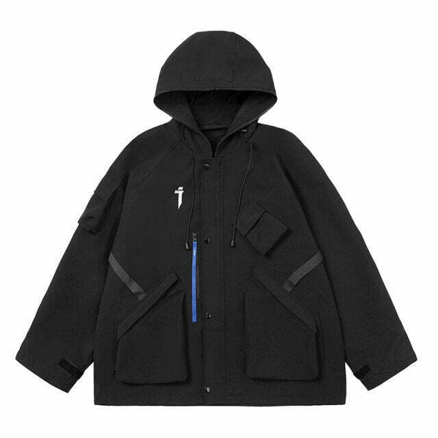 Y2K Aesthetic Futuristic Utility Cargo Jacket for Niche Women Fashion