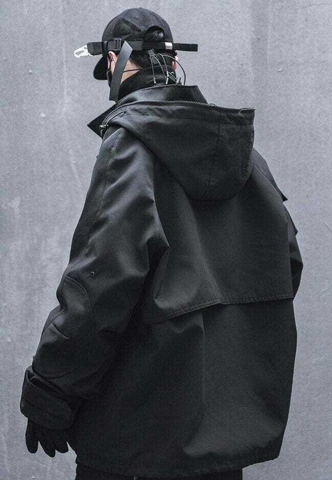 Y2K Aesthetic Futuristic Utility Cargo Jacket for Niche Women Fashion