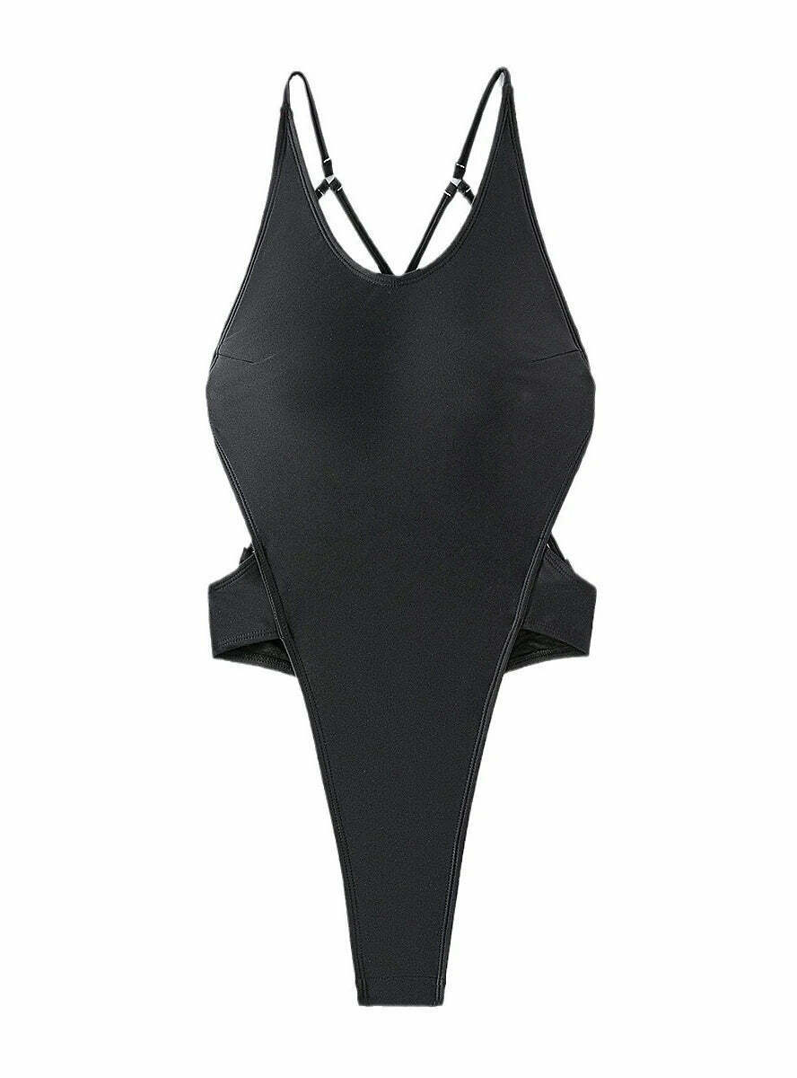 Y2K Aesthetic Gemstone Backless Bikini - Coquette & Grunge Style Women's Fashion