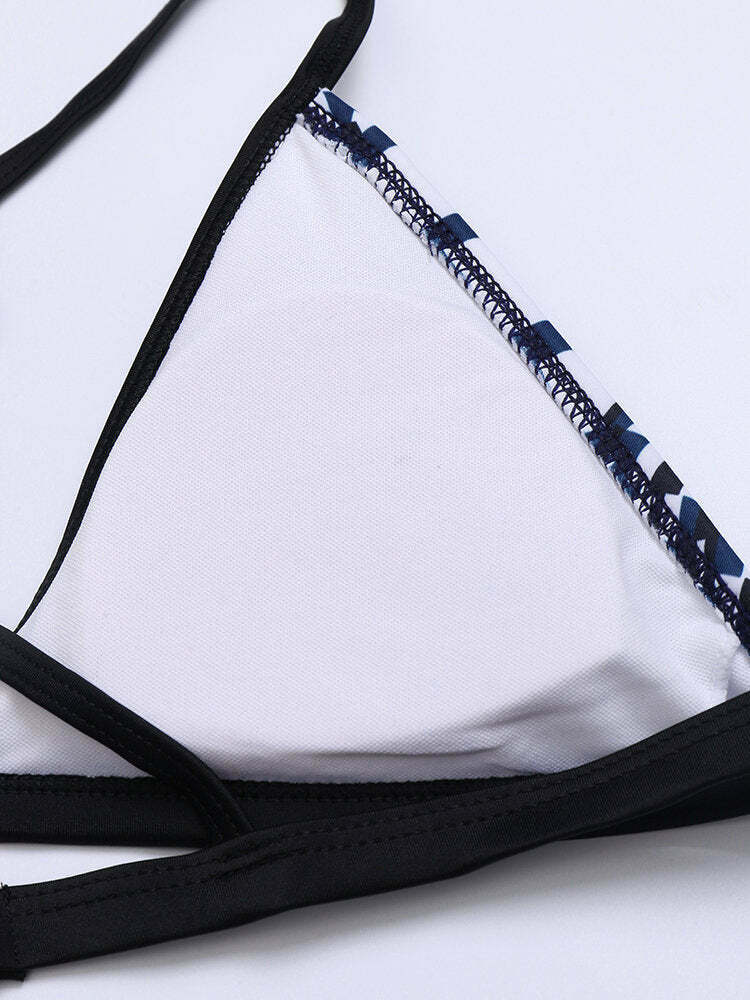 Y2K Aesthetic Geometric Triangle Cup High Waist Bikini - Coquette Grunge Fashion