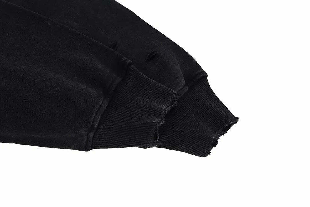 Y2K Aesthetic Gradient Washed Ripped Hoodie - Coquette Fashion for Women