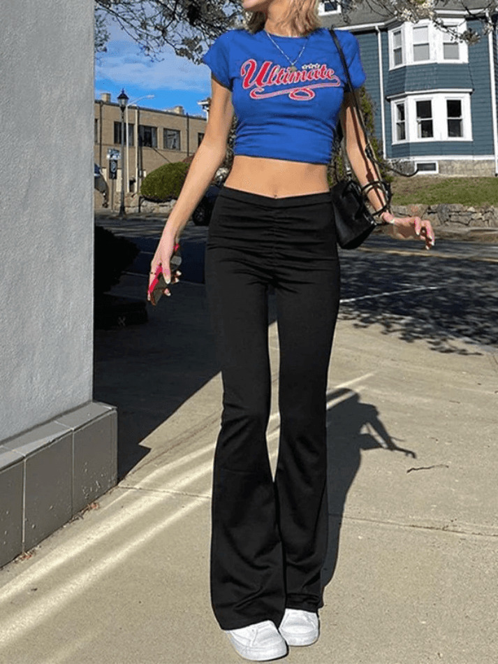 Y2K Aesthetic Graphic Crop Top - Coquette & Grunge Style, Cute Pastel Goth Fashion