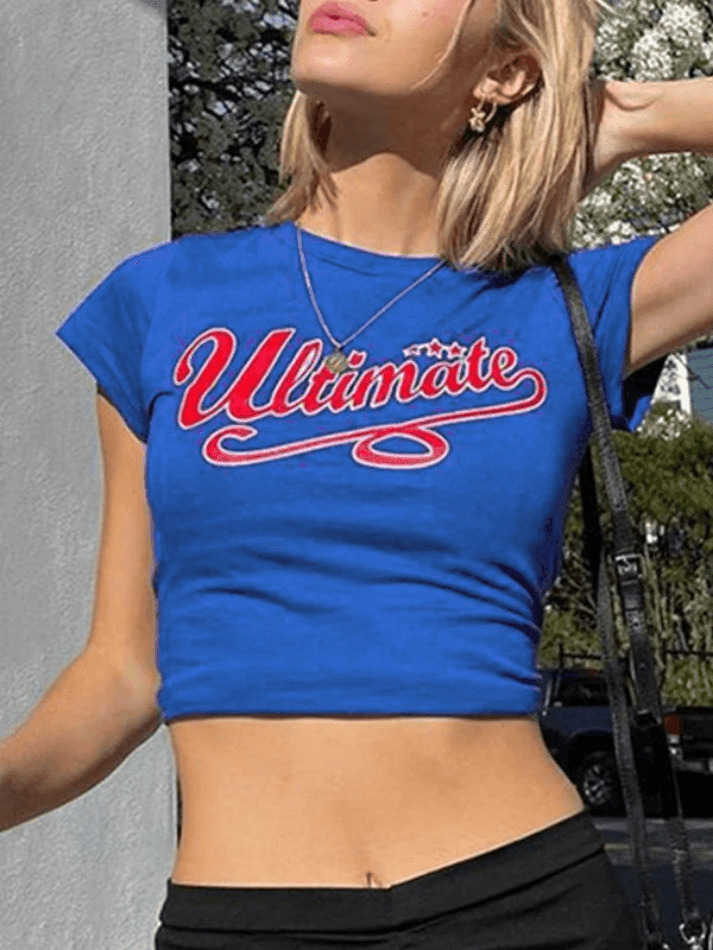 Y2K Aesthetic Graphic Crop Top - Coquette & Grunge Style, Cute Pastel Goth Fashion