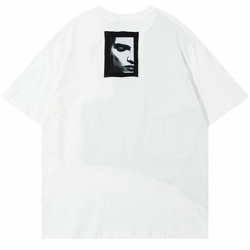 Y2K Aesthetic Graphic Patchwork T-Shirt - Coquette & Grunge Style Tops