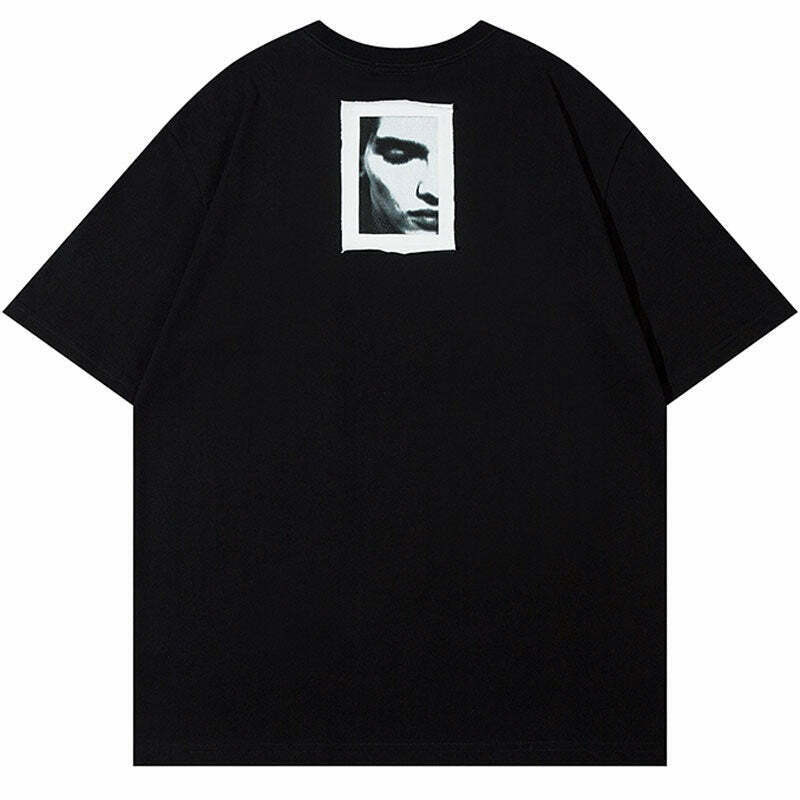 Y2K Aesthetic Graphic Patchwork T-Shirt - Coquette & Grunge Style Tops