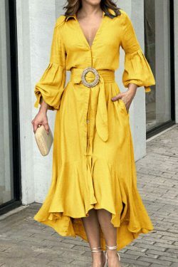 Y2K Aesthetic Green Cargo Skirt Dress with V-Neck and Long Sleeves - Coquette Style for Women