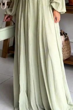 Y2K Aesthetic Green Dress: Sexy Suspender Backless Long-Sleeved Outfit for Women