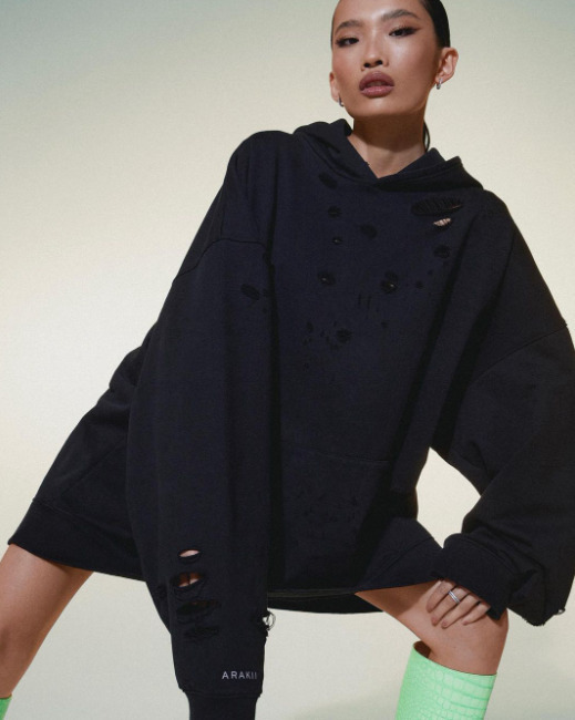Y2K Aesthetic Grunge Style Black Hoodie for Women - Coquette Fashion with Pastel Goth and Emo Vibes