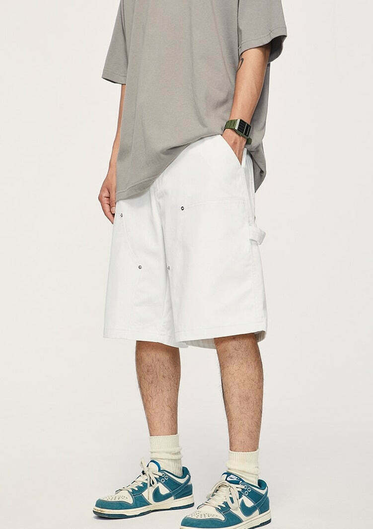 Y2K Aesthetic Grunge Style Cargo Skirt - Coquette Fashion Women's Workwear Carpenter Shorts