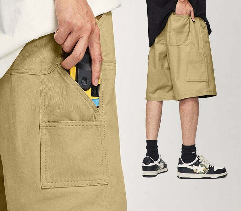 Y2K Aesthetic Grunge Style Cargo Skirt - Coquette Fashion Women's Workwear Carpenter Shorts