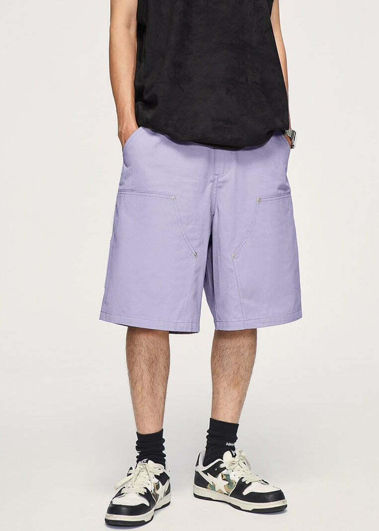 Y2K Aesthetic Grunge Style Cargo Skirt - Coquette Fashion Women's Workwear Carpenter Shorts