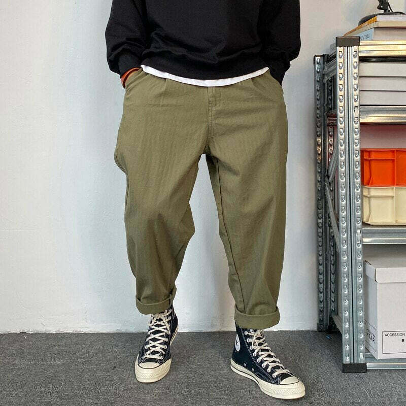 Y2K Aesthetic Herringbone Twill Tapered Pants for Women - Coquette & Grunge Style Cargo Skirt