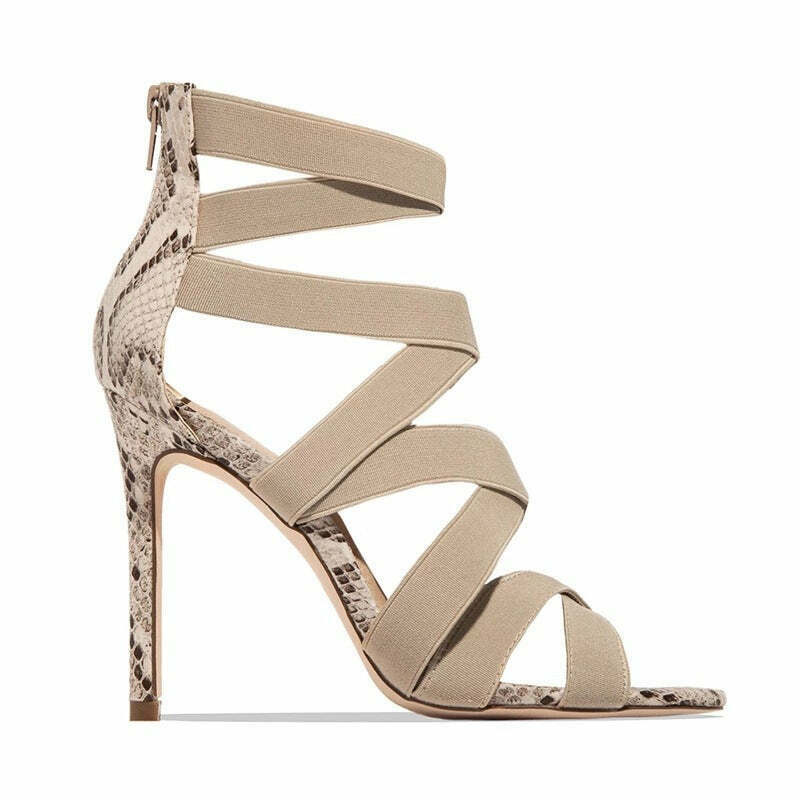 Y2K Aesthetic High-Heeled Strapless Sandal for Niche Women Fashion