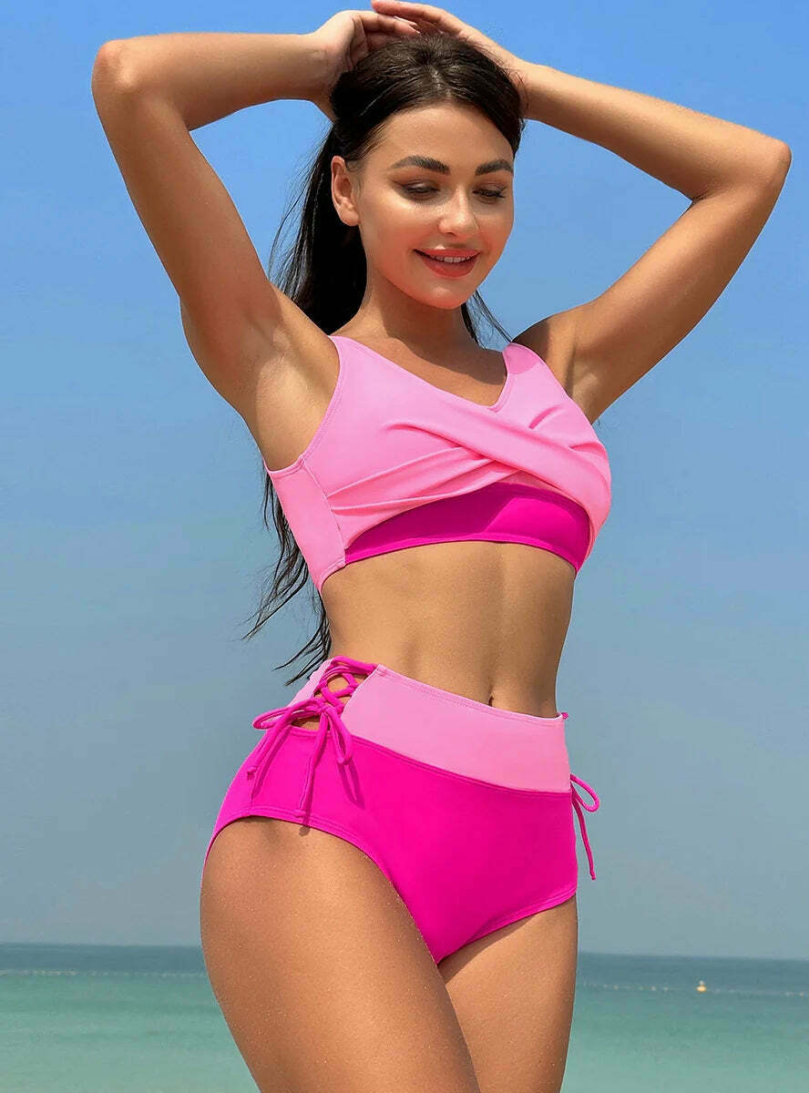 Y2K Aesthetic High Waist Bikini for Women - Sexy and Stylish Retro Swimwear