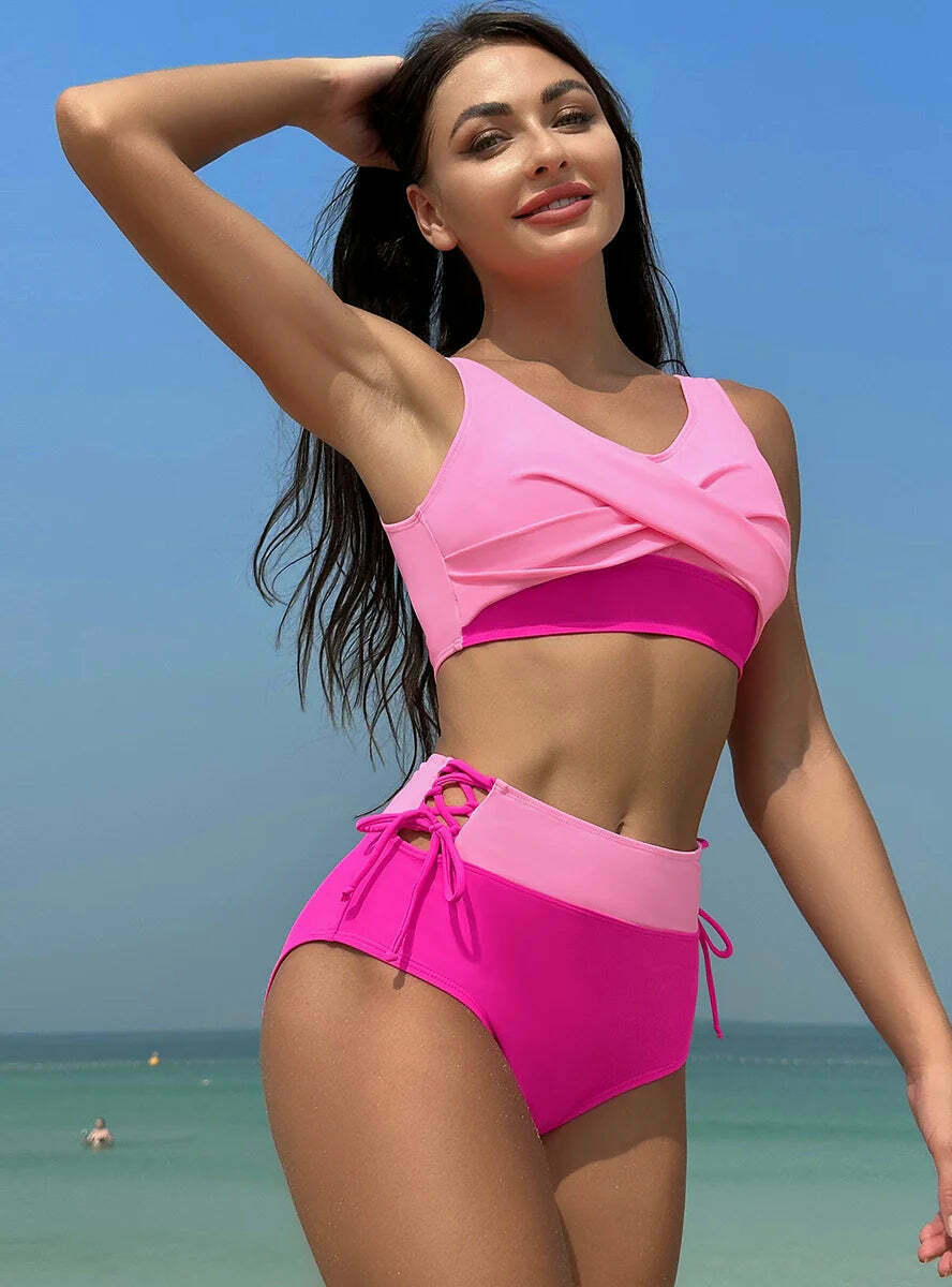 Y2K Aesthetic High Waist Bikini for Women - Sexy and Stylish Retro Swimwear