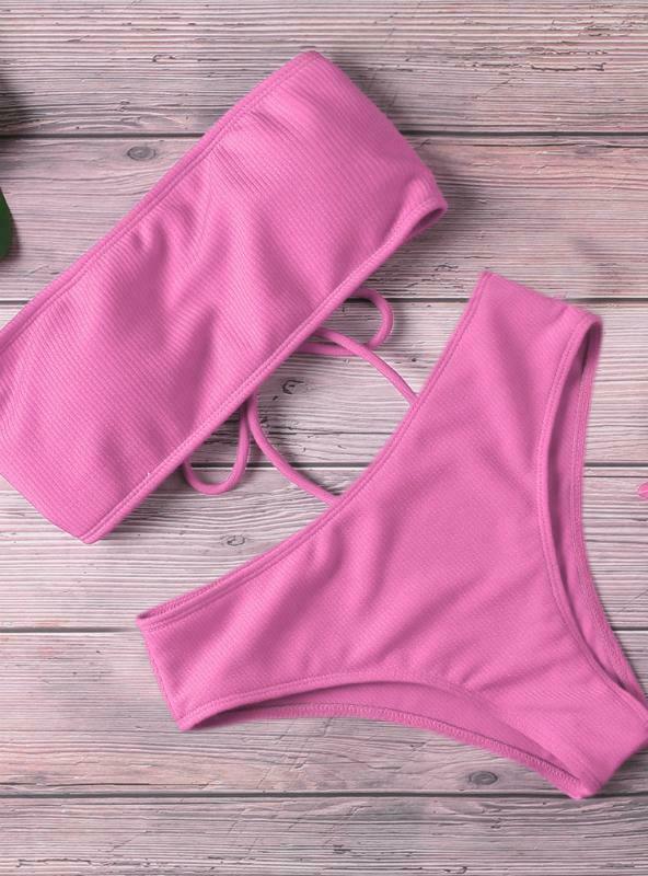 Y2K Aesthetic High Waist Bikini Set - Coquette Style Strapless Swimwear