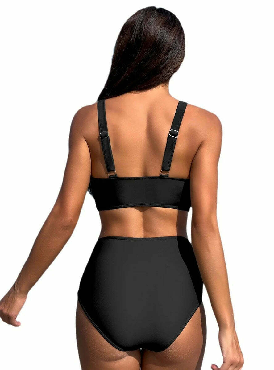 Y2K Aesthetic High Waist Bikini Set - Sexy Two-Piece Swimwear for Women