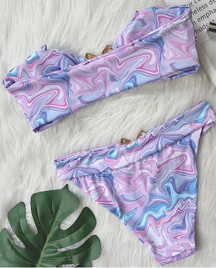 Y2K Aesthetic High Waist Swimsuit: Coquette Style Sexy Bikini Tube Top