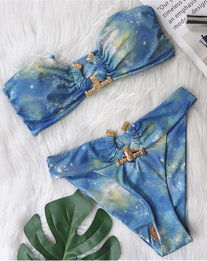 Y2K Aesthetic High Waist Swimsuit: Coquette Style Sexy Bikini Tube Top
