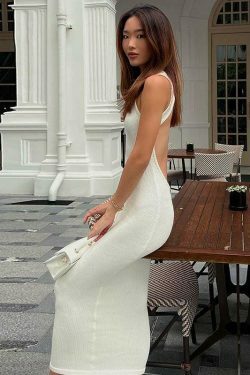 Y2K Aesthetic Holiday Backless Bodycon Dress - Coquette Grunge Fashion & Pastel Goth Vibes