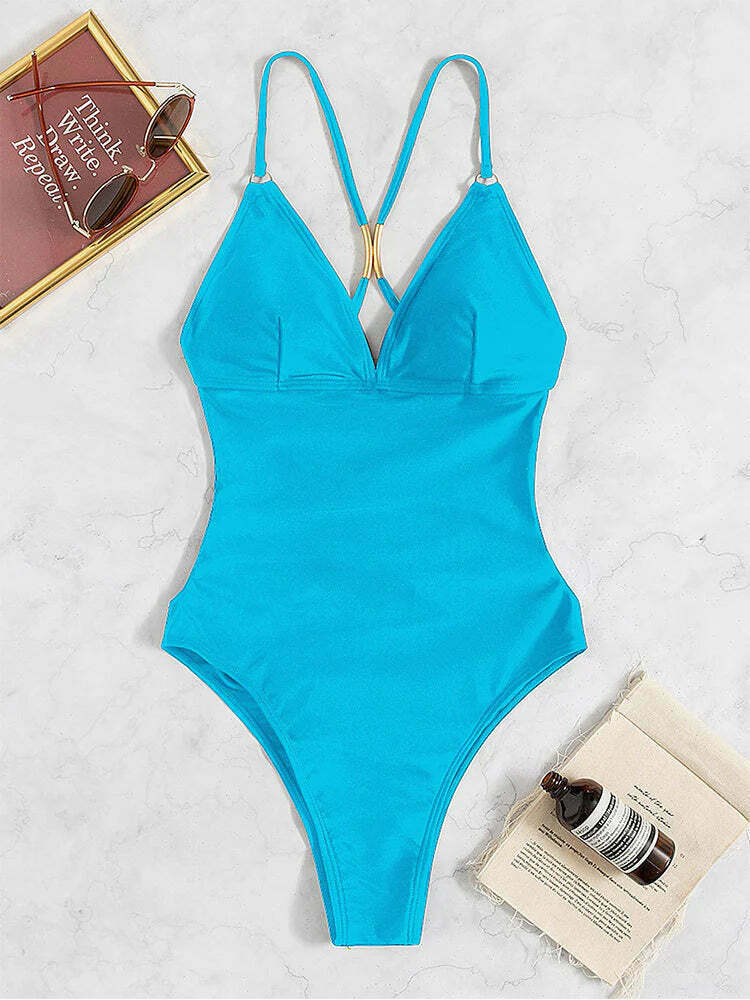 Y2K Aesthetic Hollow Backless Bikini - Coquette Style Grunge Fashion for Women