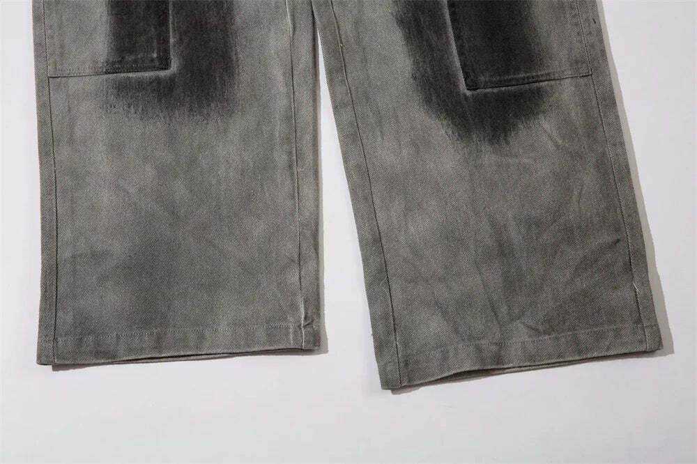 Y2K Aesthetic Industrial Wash Baggy Cargo Jeans - Vintage-inspired Coquette Style Women's Fashion