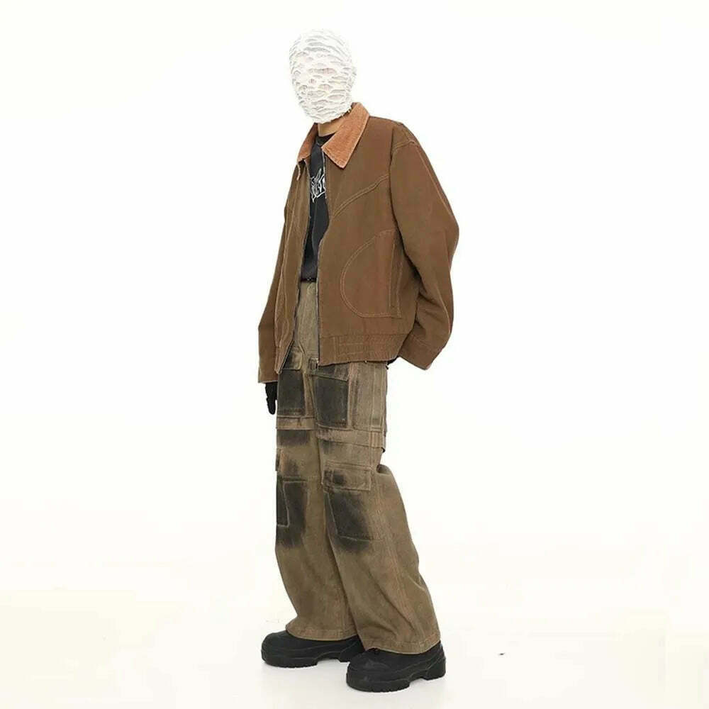Y2K Aesthetic Industrial Wash Baggy Cargo Jeans - Vintage-inspired Coquette Style Women's Fashion