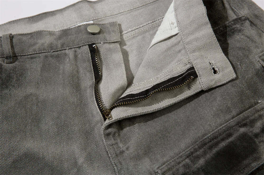 Y2K Aesthetic Industrial Wash Baggy Cargo Jeans - Vintage-inspired Coquette Style Women's Fashion