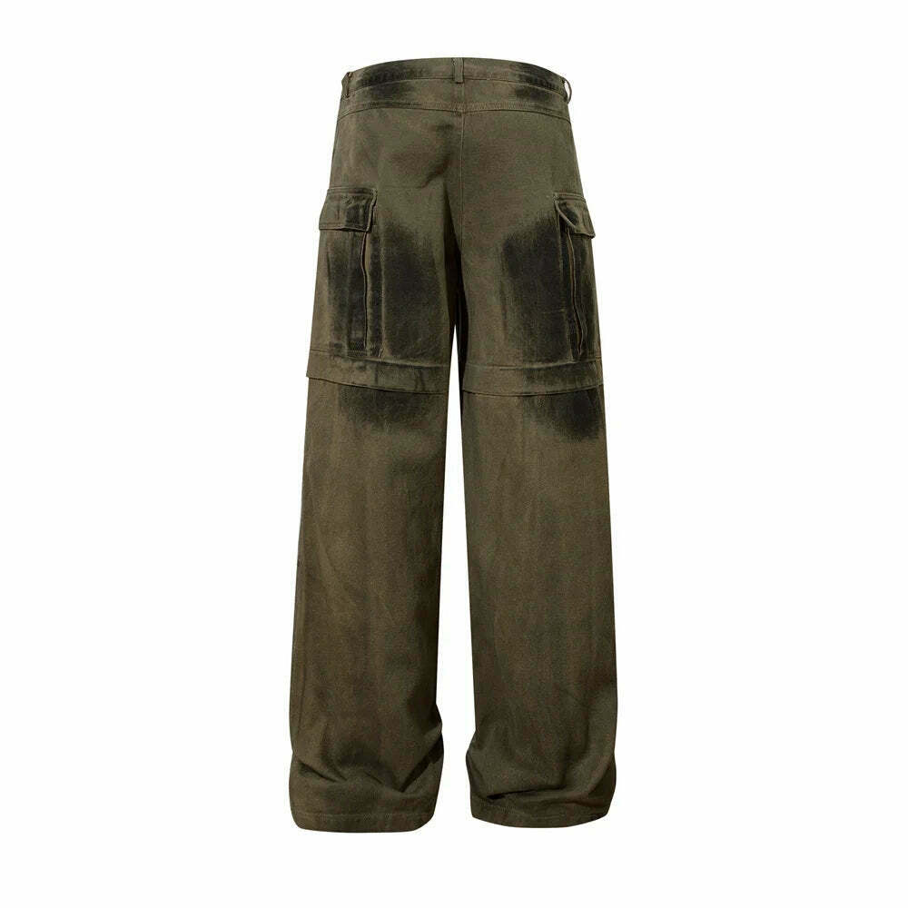 Y2K Aesthetic Industrial Wash Baggy Cargo Jeans - Vintage-inspired Coquette Style Women's Fashion