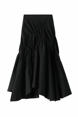 Y2K Aesthetic Irregular Pleated Skirt for Women - Coquette & Grunge Style Fashion