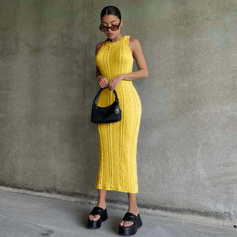 Y2K Aesthetic Knitted Sleeveless Dress - Coquette Style Women's Fashion