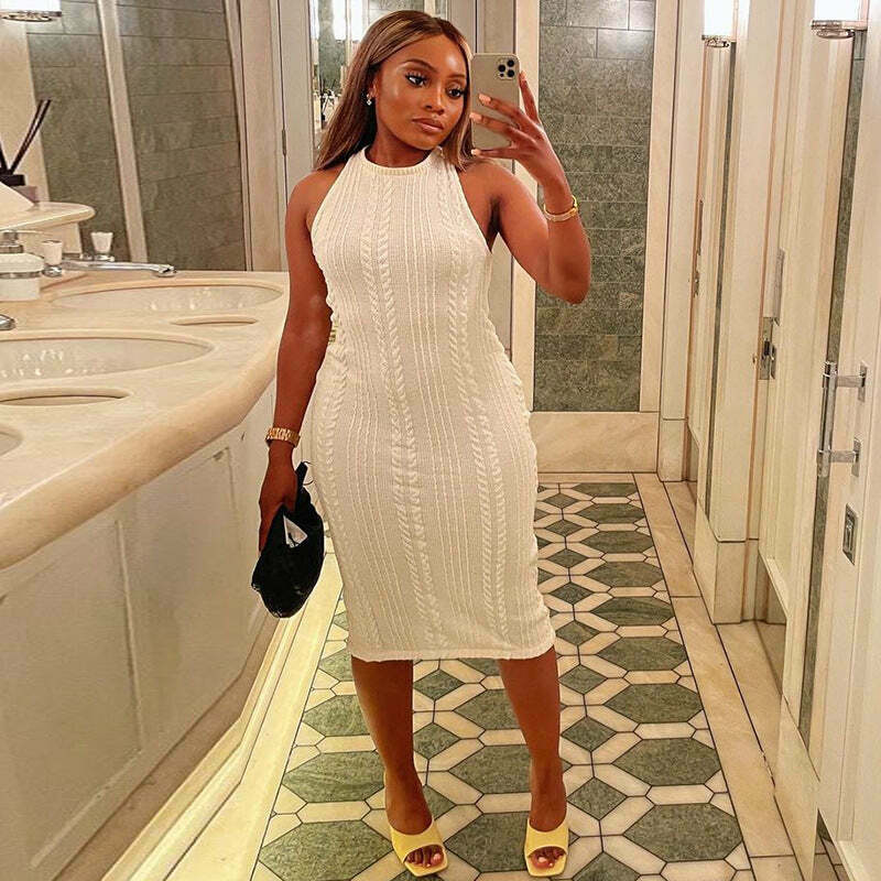 Y2K Aesthetic Knitted Sleeveless Dress - Coquette Style Women's Fashion