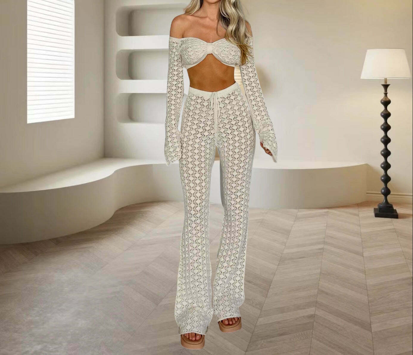 Y2K Aesthetic Knitted Tube Top Suit for Women - Coquette & Grunge Style Outfit